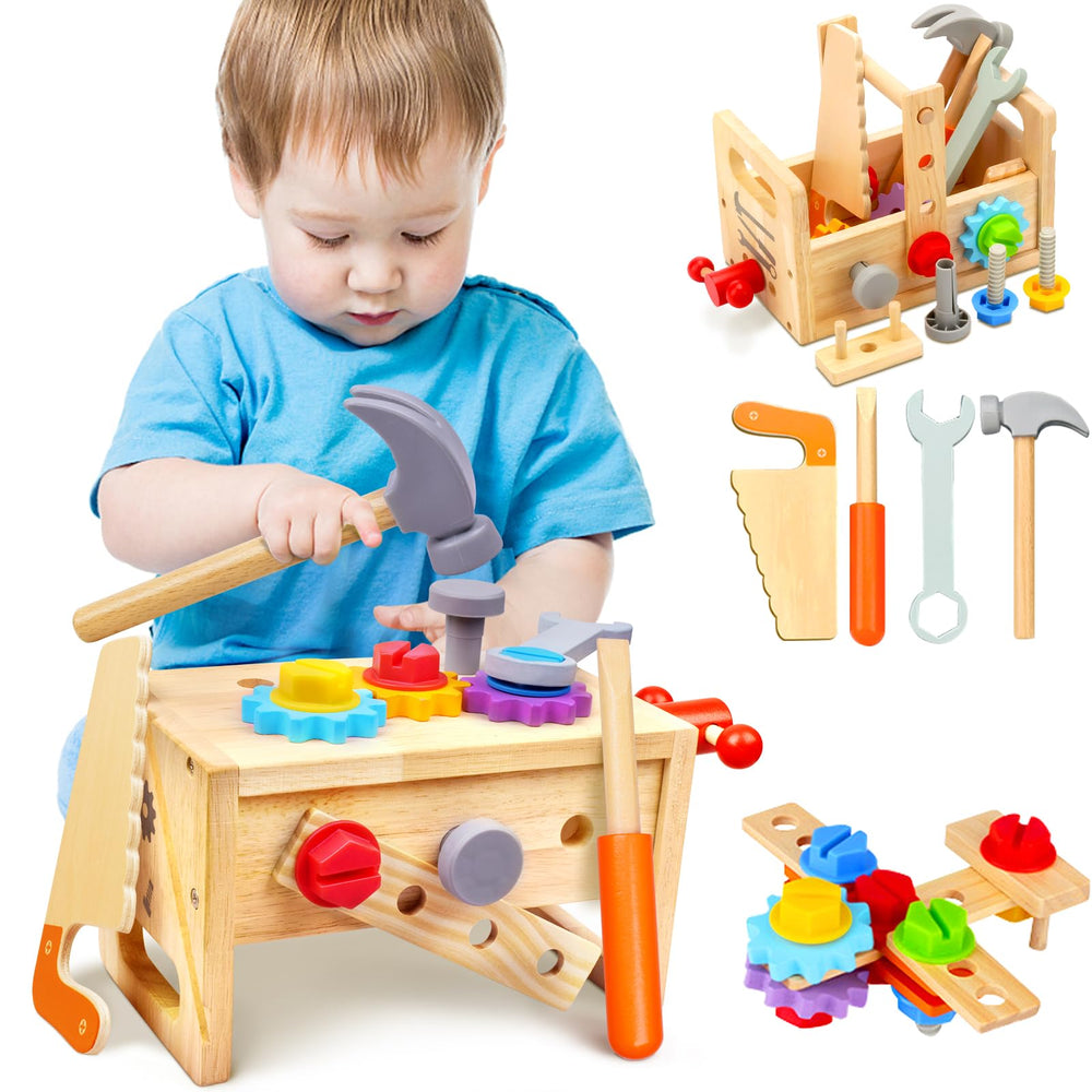 Mgtfbg Kids Tool Set wooden box for organized play and storage