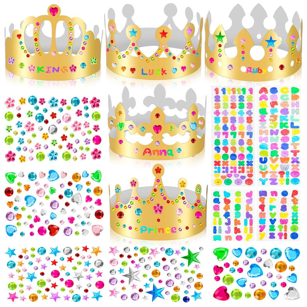MGZTTHW gold paper crowns collection showcases durable, shiny party crowns.