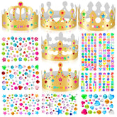 MGZTTHW gold paper crowns collection showcases durable, shiny party crowns.