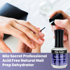 Close-up of Mia Secret kit showing complete nail priming system for adhesion