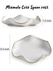 Miamolo spoon rest doubles as dessert dish for stylish serving.