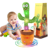 MIAODAM Dancing Talking Cactus Toy glow lights engage kids during play.