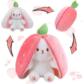 MIAODAM Strawberry Bunny plush is soft and cuddly for cozy playtime.