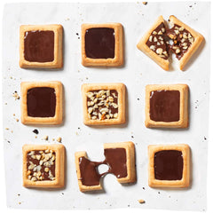 Michel et Augustin chocolate hazelnuts shortbread cookies with toasted nuts for crunch.