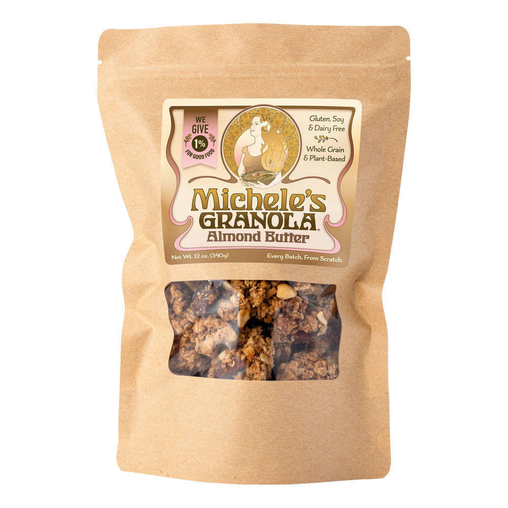 Michele’s Granola Almond Butter bag 12oz showing wholesome gluten-free oats.