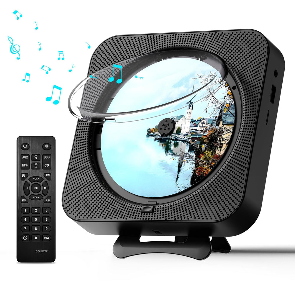 MICOCIOUS portable CD player with front display for easy track viewing and setup