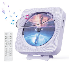 micocious portable CD player front view in purple for compact home listening.