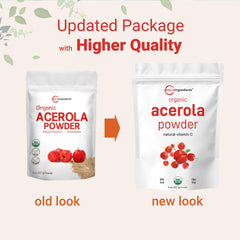 Acerola powder poured into a glass for shakes