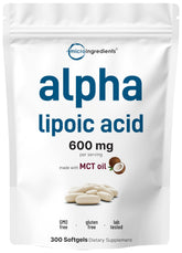 Micro Ingredients Alpha Lipoic Acid softgels arranged for antioxidant support