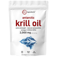 Micro Ingredients Antarctic Krill Oil softgels bottle for daily omega-3 support
