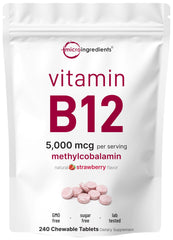 Micro Ingredients B12 chewables strawberry flavor for convenient daily use