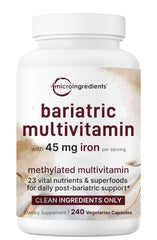Micro Ingredients bariatric multivitamin bottle with 240 veggie capsules for daily micronutrient support