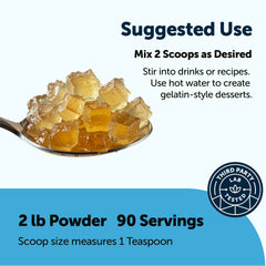 Micro Ingredients gelatin powder scoops showing precise serving portions