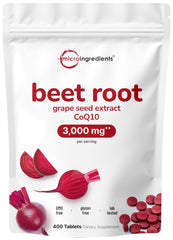 Micro Ingredients Beet Root 3,000mg bottle for daily nitric oxide support.
