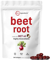 Micro Ingredients Beet Root softgels with MCT oil pour to boost absorption.