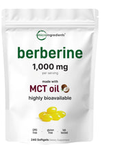 Micro Ingredients Berberine 1000mg softgel bottle for daily use