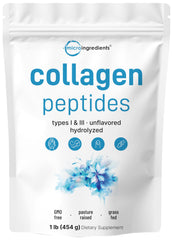 Micro Ingredients collagen powder 1lb bottle ready for daily use.