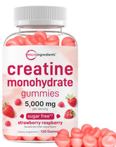 Micro Ingredients Creatine Monohydrate Gummies bottle demonstrates sugar-free energy support