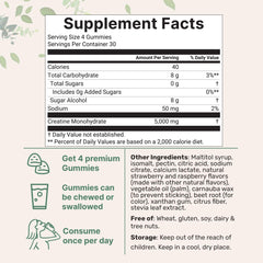 Micro Ingredients Creatine Monohydrate Gummies pour fresh serving for pre-workout fuel