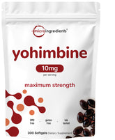 Micro Ingredients double-strength Yohimbine HCL softgels bottle front for energy support.