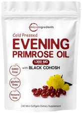 Micro Ingredients Evening Primrose Oil bottle highlights cold pressed formula for everyday wellness