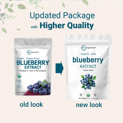 Micro Ingredients freeze-dried blueberries pouch ready to mix into breakfasts.