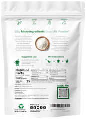 Pouring Micro Ingredients Goat Milk Powder with creamy texture suitable for daily meals.