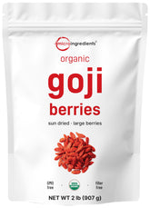 Micro Ingredients goji berries 2lb bag for snacking and recipes.