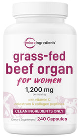 Micro Ingredients grass-fed beef organ capsule bottle showing the organ blend for daily wellness support