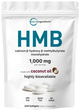 Micro Ingredients HMB 1000mg softgels bottle for muscle support and post-workout use
