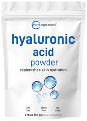 Micro Ingredients Hyaluronic Acid Serum Powder bottle pour for easy dosing and hydration