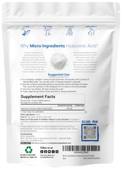 Micro Ingredients Hyaluronic Acid Serum Powder scoop measures accurate servings for consistent skin hydration