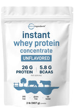 Micro Ingredients instant whey protein powder being poured into a shaker for quick protein