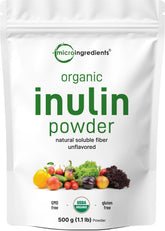 Micro Ingredients Inulin powder packaging shows clean labeling for daily prebiotic use