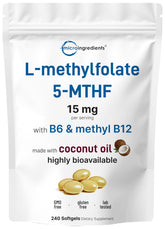 Micro Ingredients L-Methylfolate softgels with coconut oil for enhanced absorption.