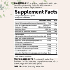Micro Ingredients Liposomal NAD+ for Women capsules-closeup shows vegetarian capsules for easy dosing.