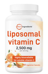 Micro Ingredients Liposomal Vitamin C 2,500mg bottle highlighting high absorption potential