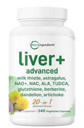 Micro Ingredients Liver Advanced+ bottle front label for daily liver support