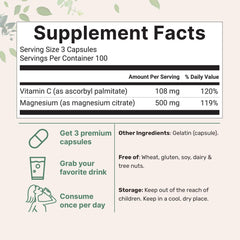 Close-up of Micro Ingredients magnesium citrate capsules for consistent daily intake.