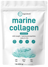 Micro Ingredients marine collagen powder in a 1 lb jar for easy daily use
