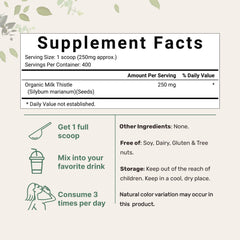 Micro Ingredients milk thistle powder scoop included for precise daily measurements