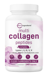 Micro Ingredients multi collagen pills bottle front view for daily wellness support