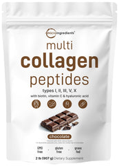 Micro Ingredients multi collagen powder chocolate tub for daily beauty and joint support