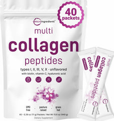 Micro Ingredients multi collagen sticks packaging showing convenient on-the-go format for daily use.