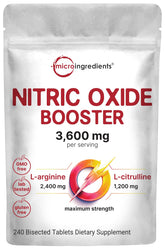 Micro Ingredients nitric oxide bisected tablets designed for easy dosing and smooth swallowing.