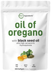 Micro Ingredients Oil of Oregano Softgels bottle showing convenient daily capsule form