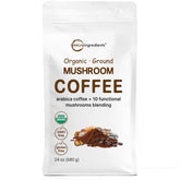Micro Ingredients organic mushroom coffee bag showing the 10-in-1 blend for smooth energy