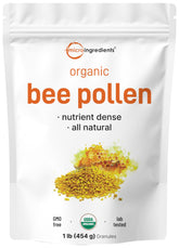 Micro Ingredients Organic Bee Pollen Granules close-up, great for smoothie energy boost