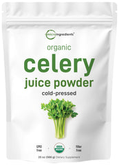 Micro Ingredients Celery Juice Powder bottle for smoothies and balanced daily nutrition