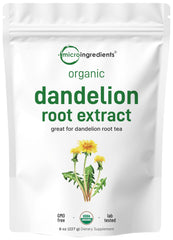 Micro Ingredients organic dandelion root tea powder in a resealable bag for daily use